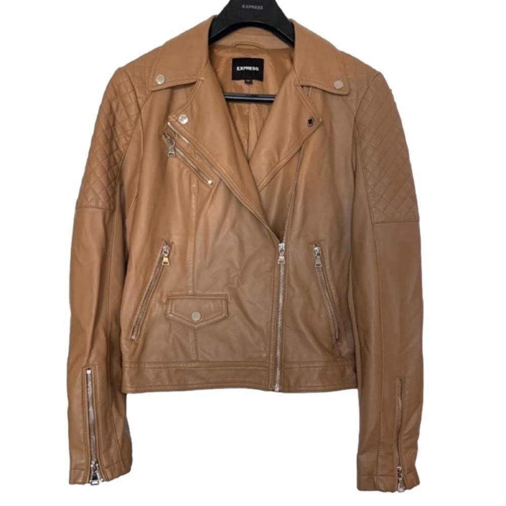 Express Women’s Faux Leather Motorcycle Biker Jacket Size M